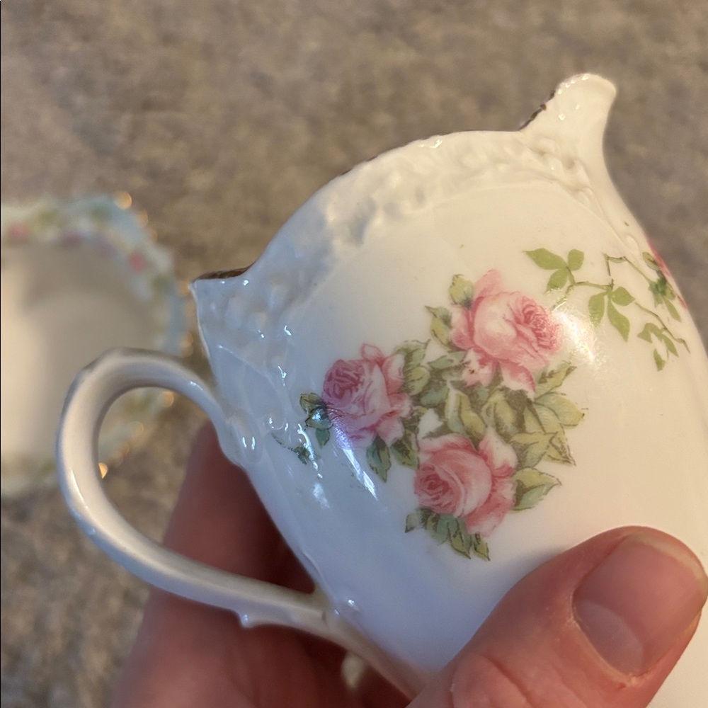 🫖 Antique Richmond Z.S.&Co., Bavarian China Creamer & Sugar Cube Dish - Picture 6 of 7